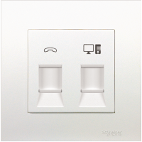 Ổ mạng cat5e và Ổ điện thoại Vivace màu trắng KB32TS_RJ5E