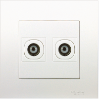 Bộ 2 Ổ TV Vivace màu trắng Schneider Premium KB32TV_WE