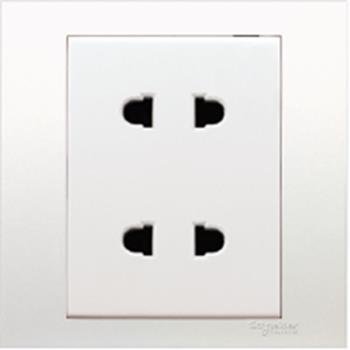 KB426US2_AS Ổ cắm đôi 2 chấu màu xám bạc Vivace Schneider